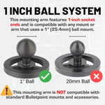 Load image into Gallery viewer, 4 inch Aluminum Mounting Arm Dual 1 inch Socket Connector Ends Compatible with 1" Ball Mounts