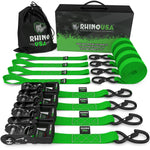 Load image into Gallery viewer, 1.6" X 15' HEAVY DUTY RATCHET TIE-DOWN 4-PACK GREEN