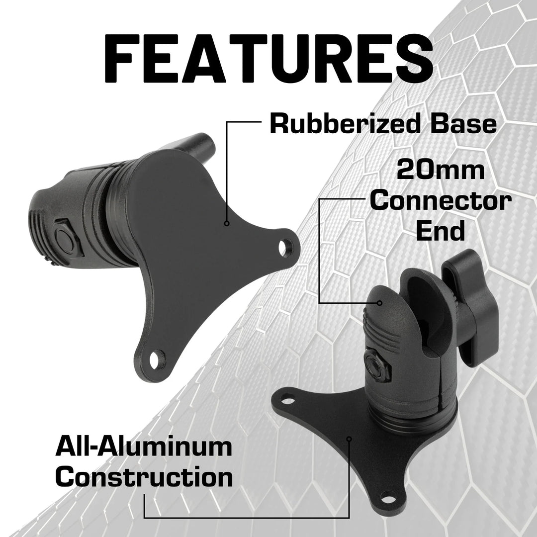 Grenadier Single Device Phone Holder Center Console Mount with 20mm Connector End - Nubby Edition