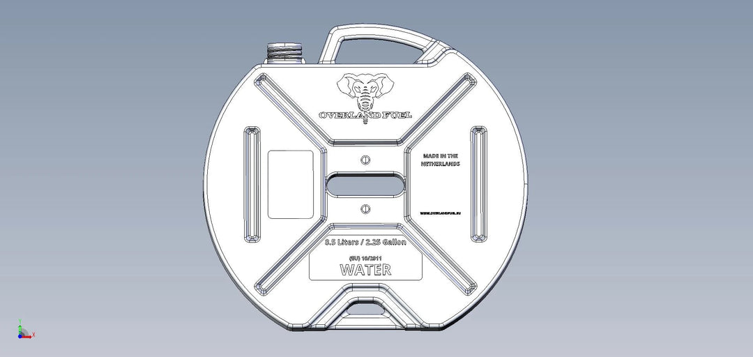 8.5 Liter / 2.25 US Gal Rounded Water Can - White