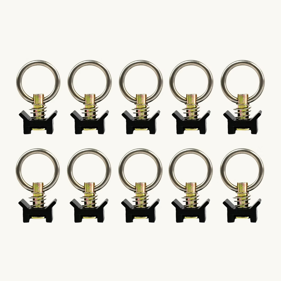 Venture L-Track Adjustable Single Stud with Stainless Steel Ring (10 Pack) Black
