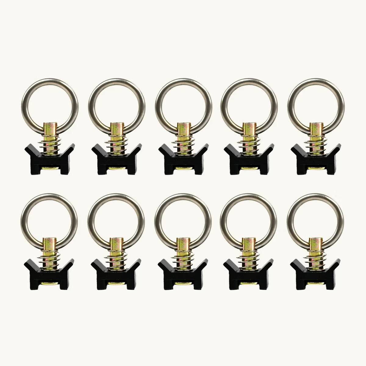 Venture l track adjustable single stud with stainless steel ring (10 pack) black