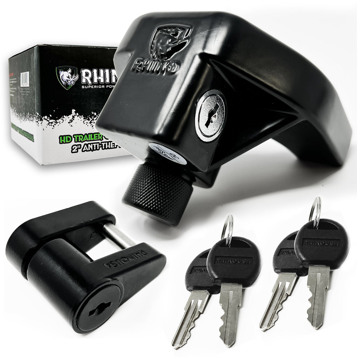 RHINO USA 2" TRAILER COUPLER HD LOCK KIT-2-PIECE