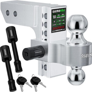 RHINO USA 10IN HEAVY DUTY DROP HITCH - 2.5IN (SILVER)