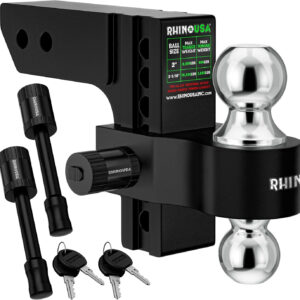 RHINO USA 10IN HEAVY DUTY DROP HITCH - 2.5IN (BLACK)