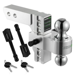 RHINO USA 10IN HEAVY DUTY DROP HITCH - 2IN (SILVER)
