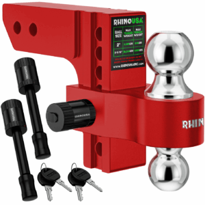RHINO USA 6IN HEAVY DUTY DROP HITCH - 2IN (RED)