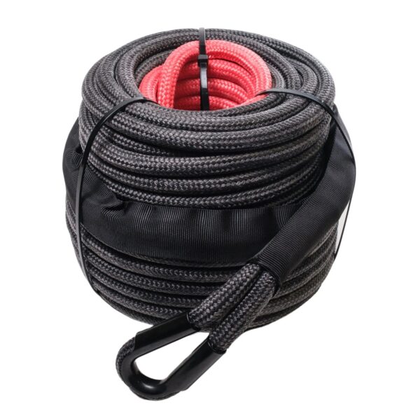 Saber Double Braided Winch Rope - 30M - 8,000KG - Black