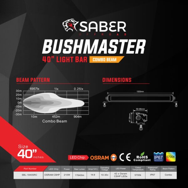 40" Light Bar - Combo Beam - Image 4