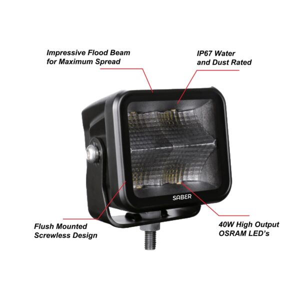 3.2" Work Light - Flood Beam - Image 8