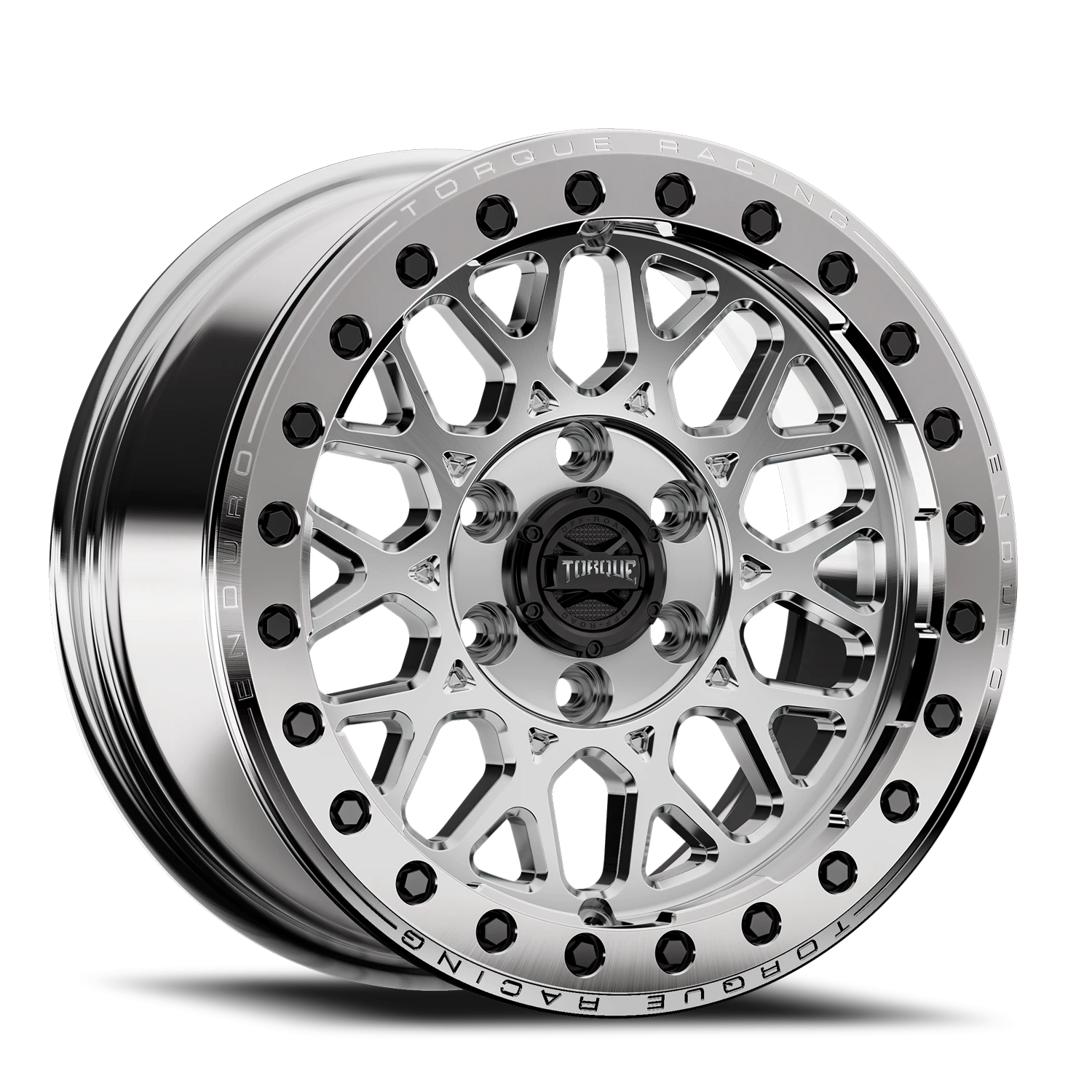 TORQUE WHEEL - TW340F ENDURO BL M BEADLOCK - GLOSS MACHINED ALUMINUM 6061T
