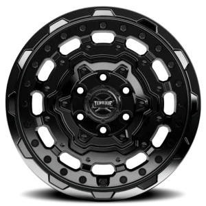 Torque Wheels-  Fortress - TW547R Satin Black / Gloss Black Lip
