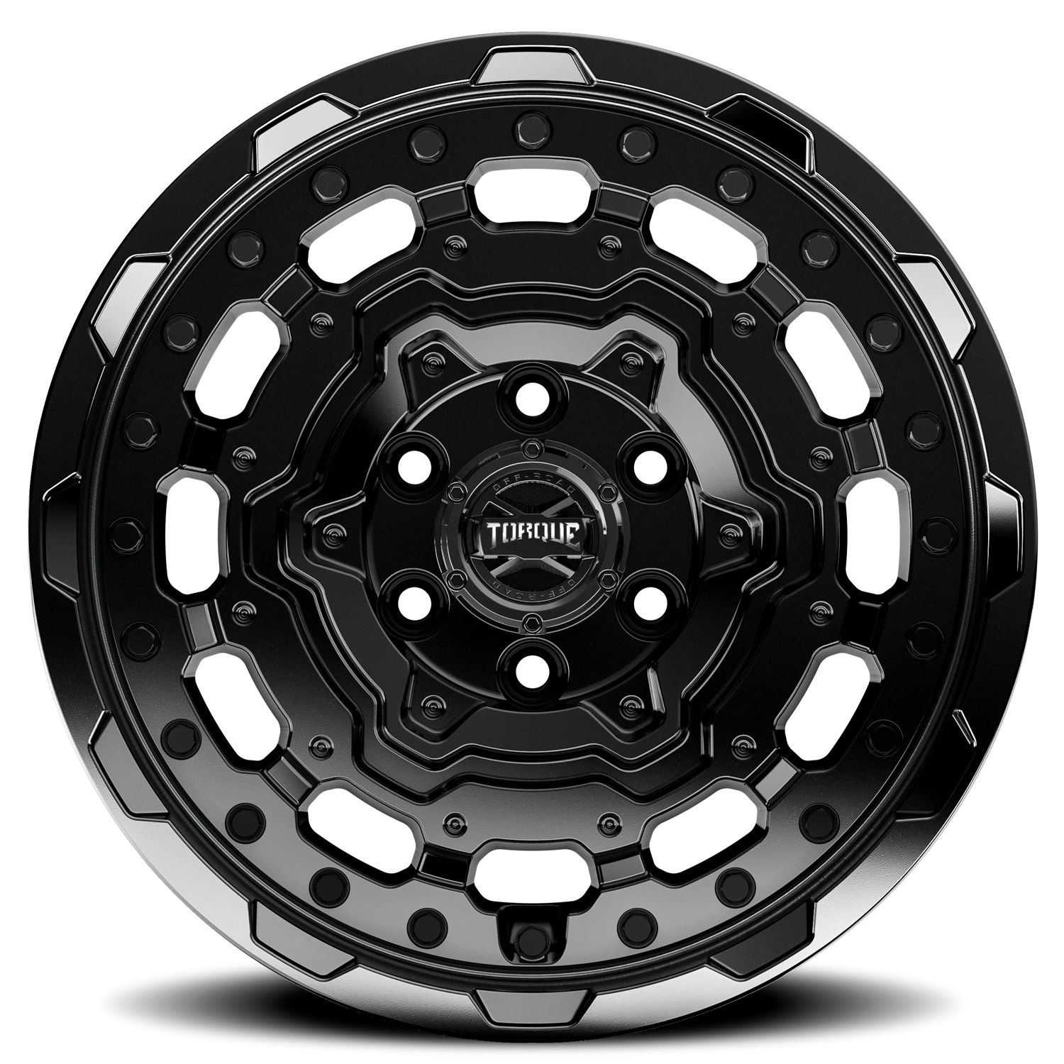 Torque Wheels-  Fortress - TW547R Satin Black / Gloss Black Lip