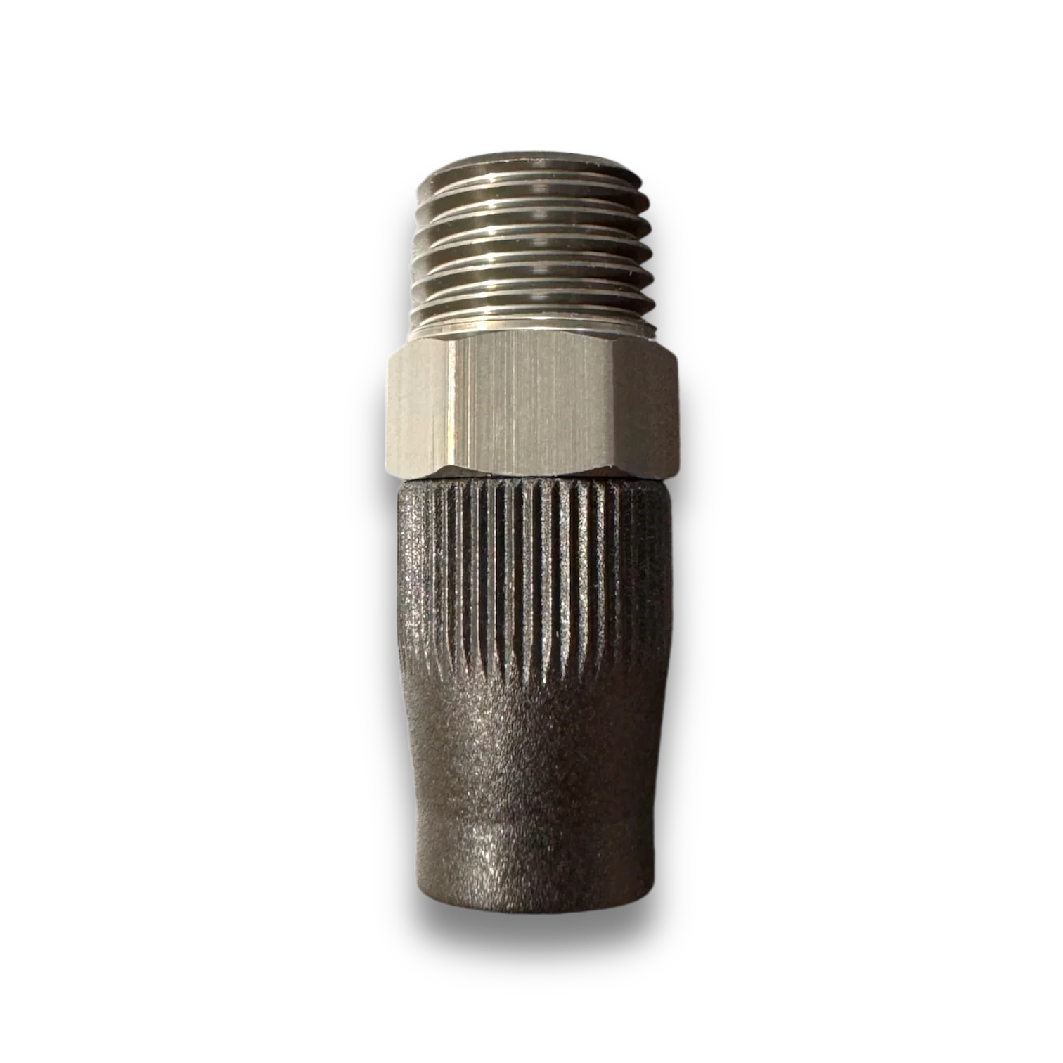 3/8" BRAIDED HOSE TO 1/4" NPT MALE W/ COVER NUT