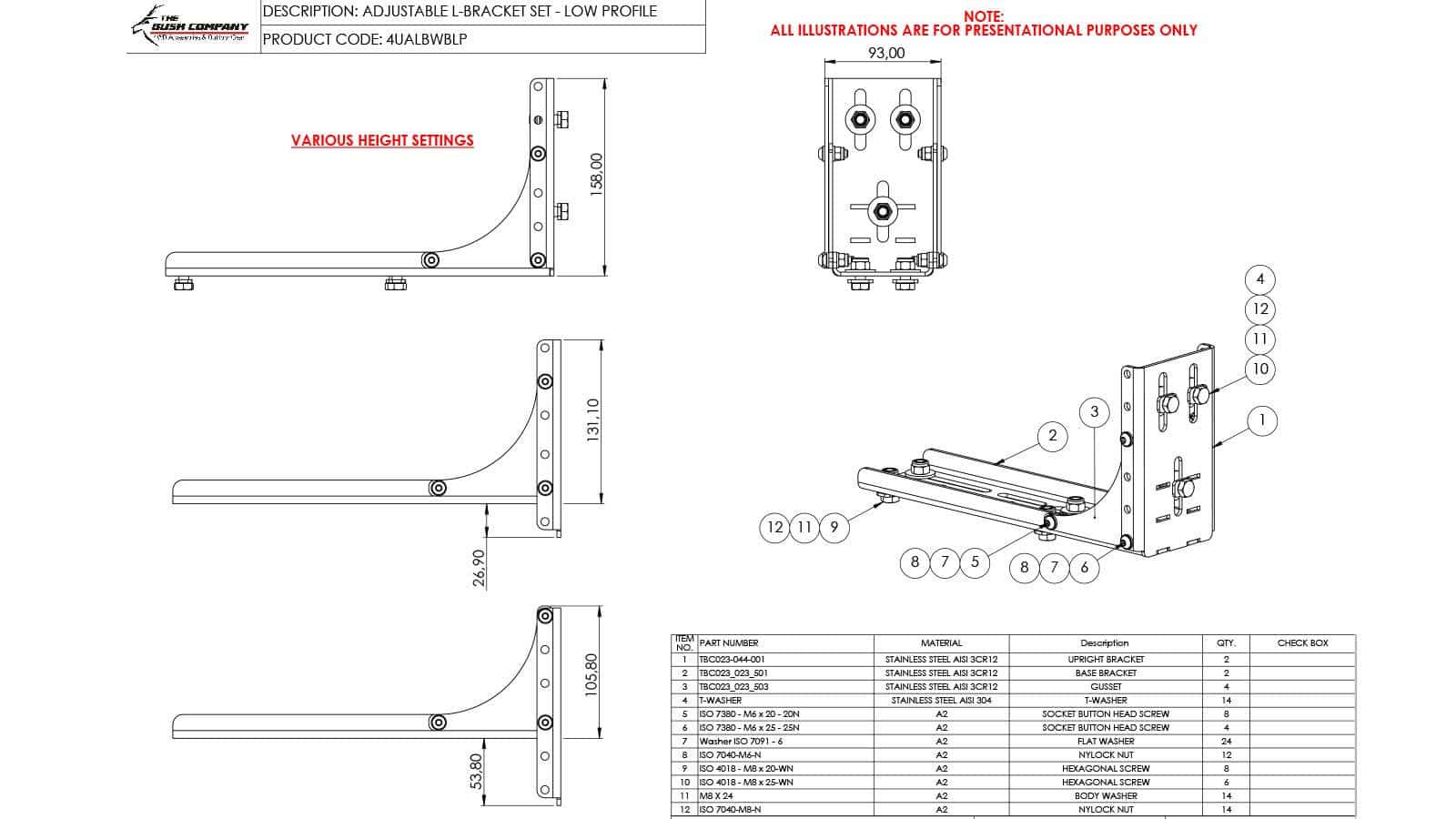 Outhouse Low Profile L-Bracket