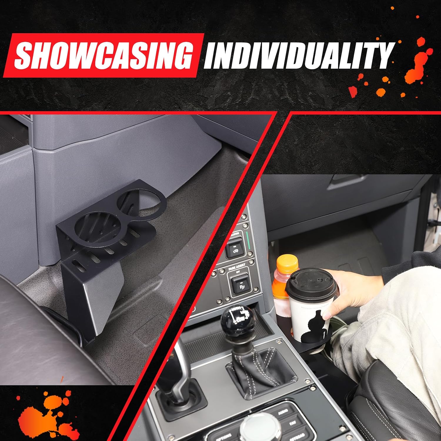 Under Seat Cup Holder Passenger Seat Expander Bracket Compatible with INEOS Grenadier/Quartermaster 2020-2025, Aluminum Alloy Side Console Cup Holder - Image 3